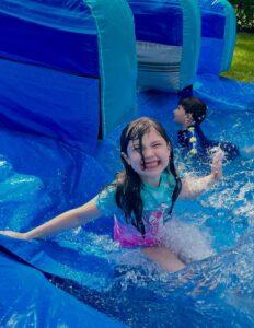 a girl on waterslide