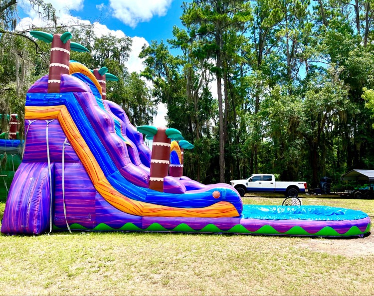 22 Foot Purple Hurricane Dual Lane Water Slide